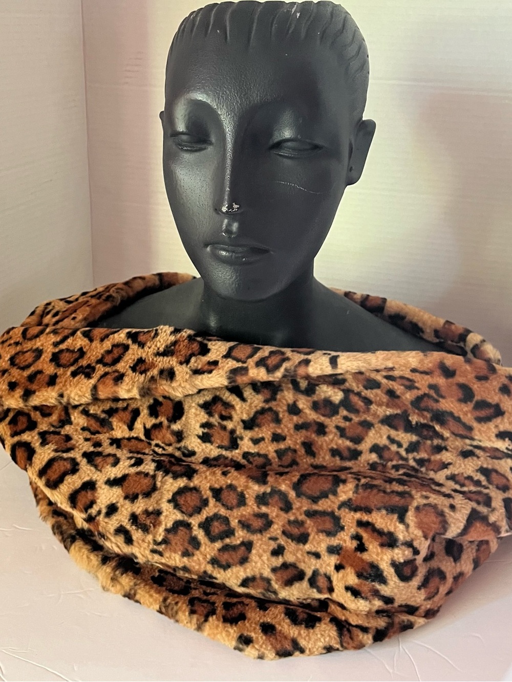 Adrienne Landau Leopard Print Faux Fur Infinity Scarf